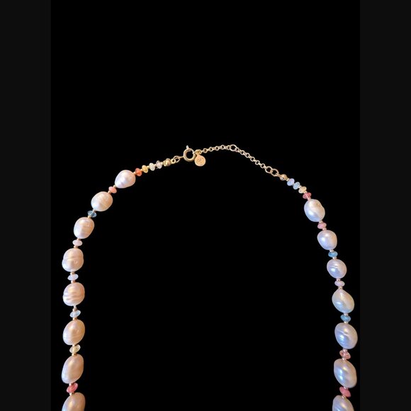Loft Gold Tone 10.5mm Natural Pearl Multicolor Bead 21" Necklace - Picture 5 of 8